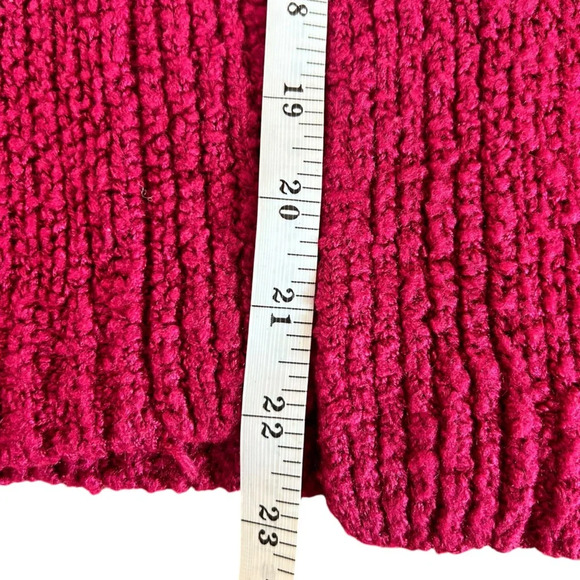 LeRoy Vintage Cardigan Sweater Size
Medium Magenta Open Front Patch Pockets 70s - Picture 8 of 9